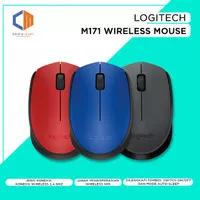 Logitech Wireless Mouse M171 / M 171 - Original - biru / abu /merah