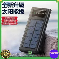 Power Bank Tenaga Surya Solar 2Port 10000mAh Micro+Lightning+Type C