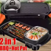 kompor listrik 2in1 untuk grill dan shabu-shabu super murah import