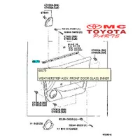 Pelipit Pintu / Karet Kaca Dalam Depan Kanan Corolla Altis 68171-12290
