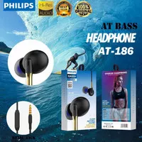 HEADSET HANDSFREE PHILIPS AT-186 BASS+ AT186 STEREO EARPHONE