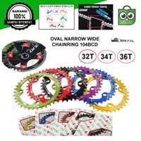 Chainring Oval bcd 104 32t 34t 36t 38t Crank Arm Hollowtech 2 Sepeda