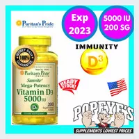 Puritan Vitamin D3 5000 iu 200 softgel puritans pride 5000iu d 3