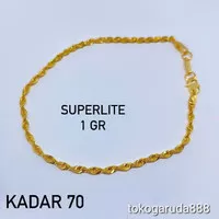 Rantai gelang tangan emas asli kadar 700 70% 18k superlite gold korea