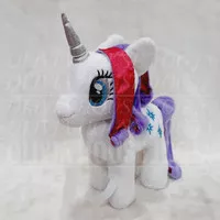boneka little pony rarity putih S mata bling tanduk silver rattle
