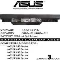 Baterai Original Laptop Asus A53 A53B A53E A53F A53J A53S A53T A53U