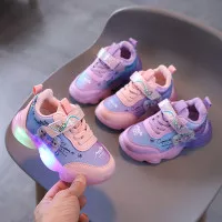 Sepatu Led Anak Import New Frozen Princess