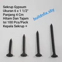 (100 Pcs ) Sekrup Gypsum 6 x 1 1/2" (4 Cm) / Drywall Screw