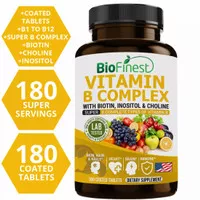 Biofinest Vitamin B Complex + Biotin Inositol Choline Folic Acid - 180