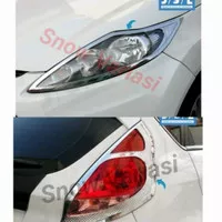 PAKET GARNISH LAMPU DEPAN BELAKANG FORD FIESTA CHROME ORI JSL