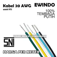 Kabel AWG 20 awg20 Kabel Jumper Serabut Tembaga Putih Eceran per Meter