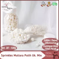 Sprinkle Kue Mutiara Putih Mix / Springkel Kue Springkle Pearl Hiasan