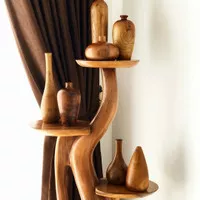 Vas Bunga Kayu Jati Handmade 100% Kayu Kokoh | Flower Case 100% Wood