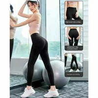 Celana Legging Sport Highwaist Seamless Yoga Gym Olahraga Wanita - Hijau, L