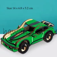 Puzzle 3D DIY bahan kayu model CAR/Mobil-mobilan WIND RACING mainan