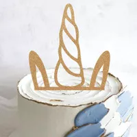 Unicorn Cake Topper Akrilik Kuping Tanduk Hiasan Kue Ultah Birthday
