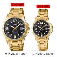 CASIO MTP-V004G-1BUDF & LTP-V004G-1BUDF - Jam Tangan Couple - Original