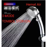 Kepala Shower Mandi Hemat Air Model Jepang + Tombol STOP 3 MODE