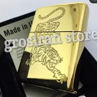 Zippo harimau gold custom logo nama kado korek gambar souvenir 9