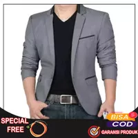 Jual Blazer Dan Jas Casual Pria Murah Warna Abu List Hitam