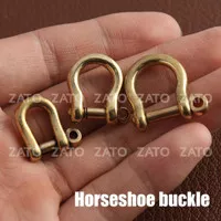 Gold Solid brass buckle european horseshoe - leather tools