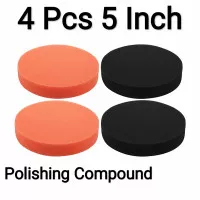 Busa Poles Body Mobil 4 Pcs 5 Inch 2 Orange 2 Hitam Compound Polishing