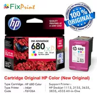 Cartridge Original HP 680 Color F6V26AA HP Deskjet 1115 2135 3635 3835