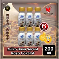 Susu Sereal Milko Cokelat Botol Plastik Pet - 200 ml (Harga 6 Pcs)