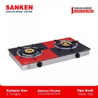 KOMPOR GAS SANKEN KACA SG388FS, KOMPOR GAS 2 TUNGKU SANKEN