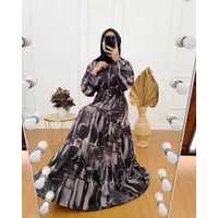 Gamis Motif Homey Dress Ebony Series Premium Rayon Viscose - Retha Black