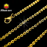 Kalung Titanium Wanita Rantai Nori Pipih Gold Emas Anti Karat