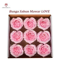 1KUNTUM Bunga Sabun Mawar LOVE - Soap Flower Rose BS006