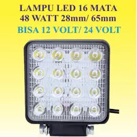 Lampu mobil alat berat Led Work Light Day Running 16 MATA 48 WATT 28mm