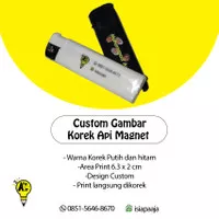 Custom Korek Api Magnet Print Mini UV 2 sisi (Hitam)