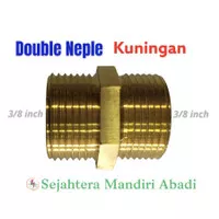 Double Neple Kuningan 3/8 inch x 3/8 inch Double Nepel Drat Luar