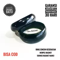 Cincin Pria/Wanita Batu Black Jade Aceh Bulat Timbul