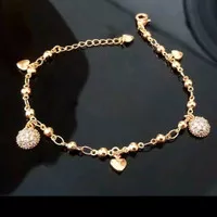 gelang tangan rantai gold gantung bola mata mata full