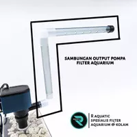 pipa sambungan output pompa filter aquarium