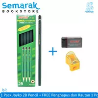 Joyko Pensil P-88 2B +FREE 1 Pc Rautan dan Penghapus [1 Pack/12 Pcs]