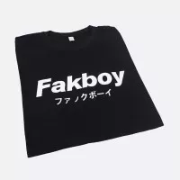 kaos tulisan unik kata Fakboy big size premium murah cotton combed 30s