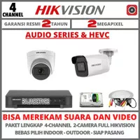 PAKET CCTV HIKVISION 4 CHANNEL 2 KAMERA TURBO HD 2MP 1080P SIAP PASANG