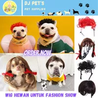 pet cosplay premium wig untuk kucing dan anjing kostum hewan