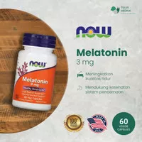 Melatonin 3 mg / Now Foods / 60 Kapsul / 60 Veggie Capsules 3mg