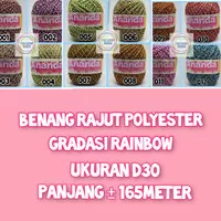 Benang Rajut Polyester Gradasi rainbow @100 Gram Variasi 14 warna