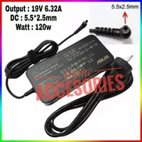 Adaptor Charger Laptop ASUS 19V 6.32A For ROG Z81K A2000S A7K A8F A2F