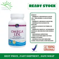Nordic Naturals Omega LDL 60 Kapsul 1152mg Omega3 Red Yeast Rice CoQ10