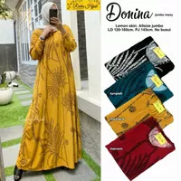 Donina jumbo maxy maxi dress bahan kaos lemon skin big size