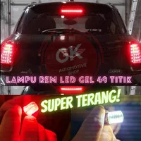 Lampu Rem LED Super Terang Gel 48 Titik Bayonet 2 Kaki, Flash Strobo