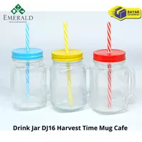 Drink Jar DJ16 Harvest Time Mug Cafe Souvenir Gelas Tutup & Sedotan