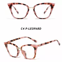 Women Retro Semi Cat Eye Clear Classic Large Frame PC Lens Glasses